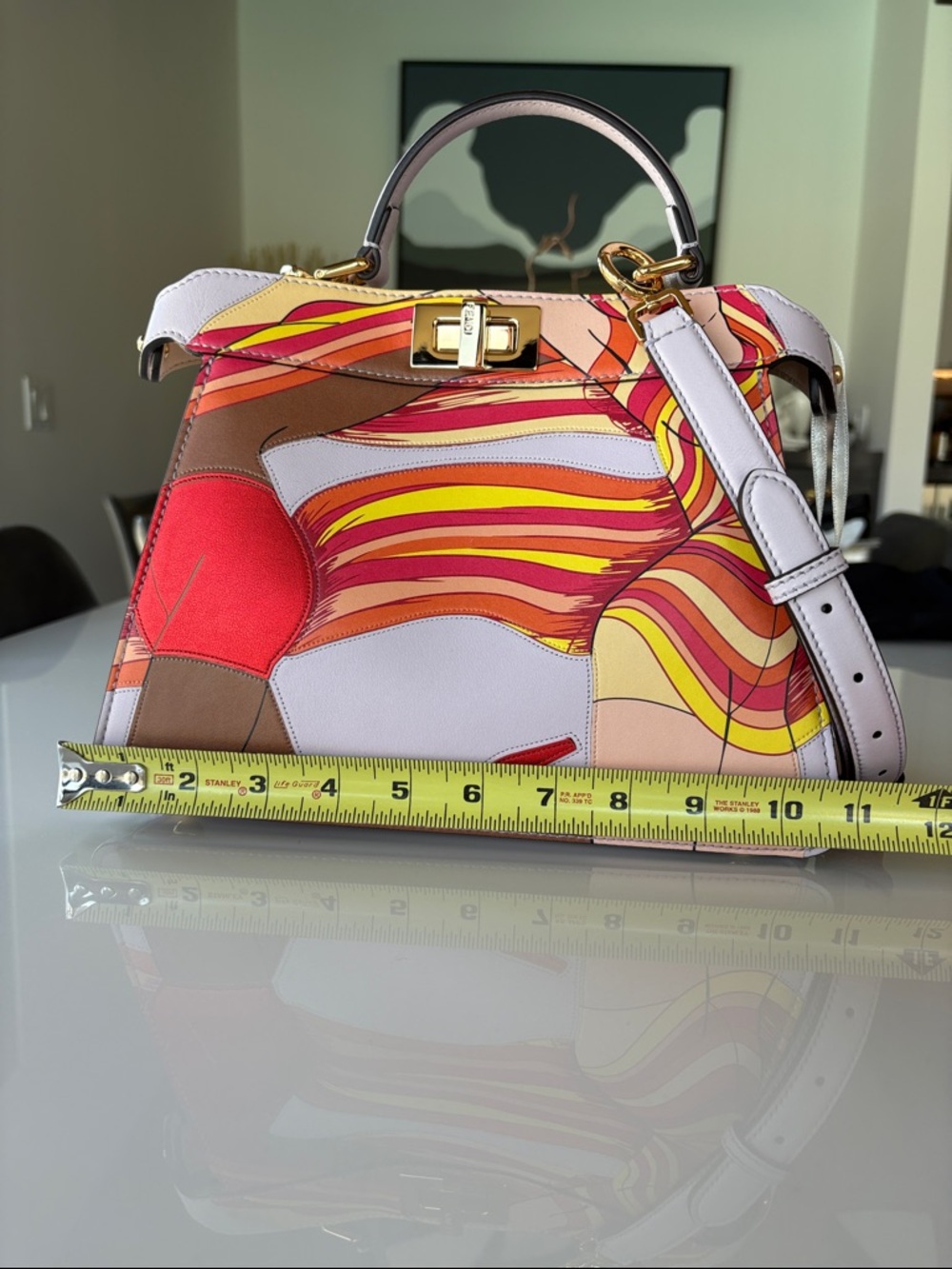 FENDI Rare Leather Shoulder Bag with Gold Hardware - Picture 5 of 12